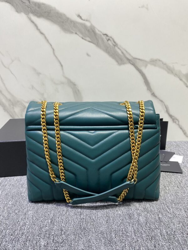YSL LouLou Y-Shaped Satchel Large Handbag - Green 75260 - Image 5