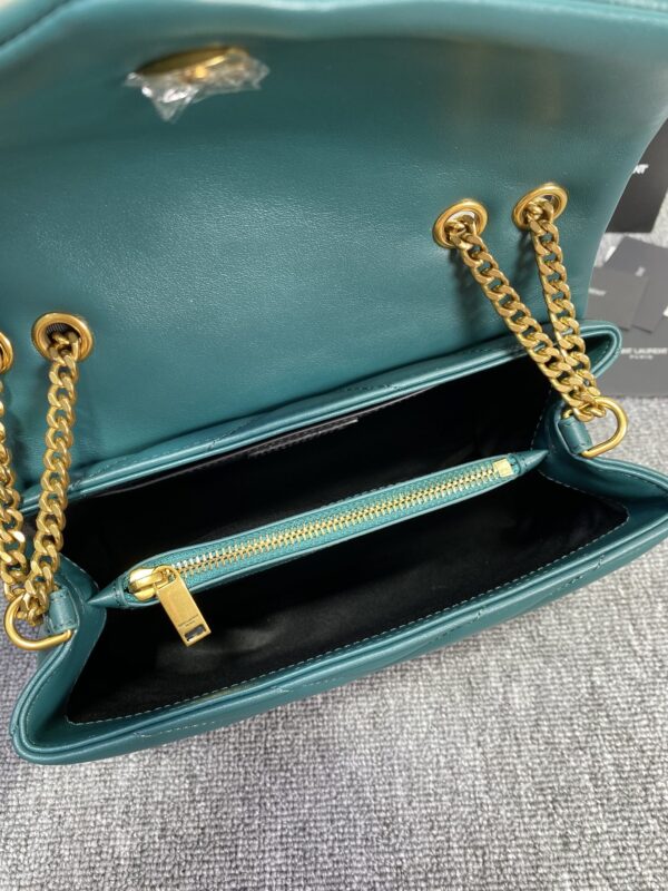 YSL LouLou Y-Shaped Satchel Medium Handbag - Green 83600 - Image 5