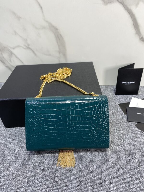 YSL Yves Saint Laurent's Rhombus Quilted Texture Handbag - Turquoise 34465 - Image 5