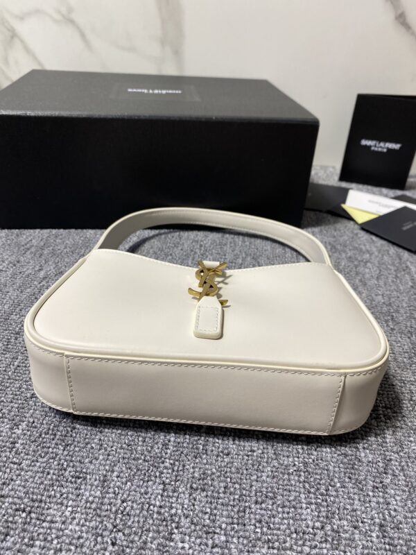 YSL’s New Spring and Summer Show Armpit Bag - White (Golden) 40810 - Image 4