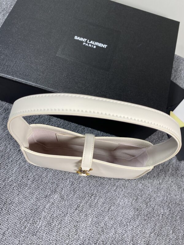 YSL’s New Spring and Summer Show Armpit Bag - White (Golden) 40810 - Image 2