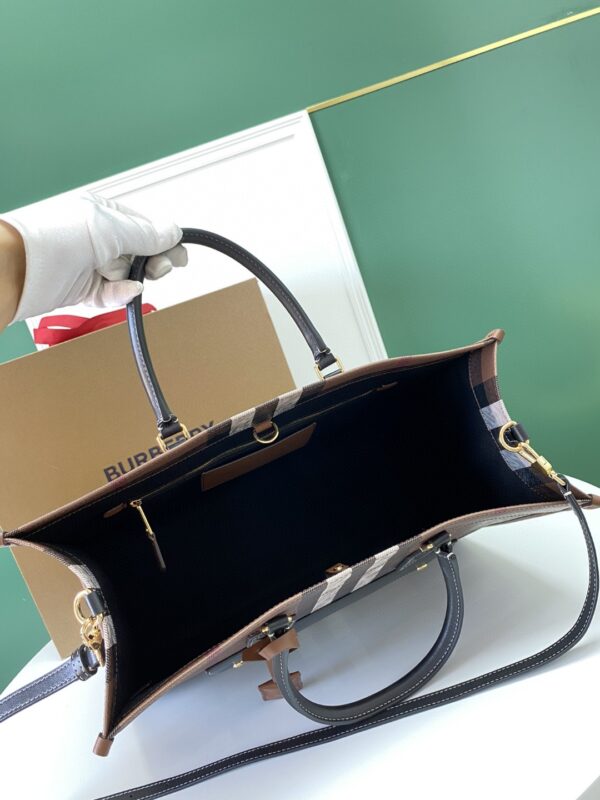 Burberry Birch Brown Plaid Tote Bag 62117 - Image 2