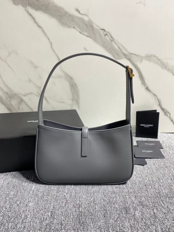 YSL’s New Spring and Summer Show Armpit Bag - Gray (Golden) 53541 - Image 5