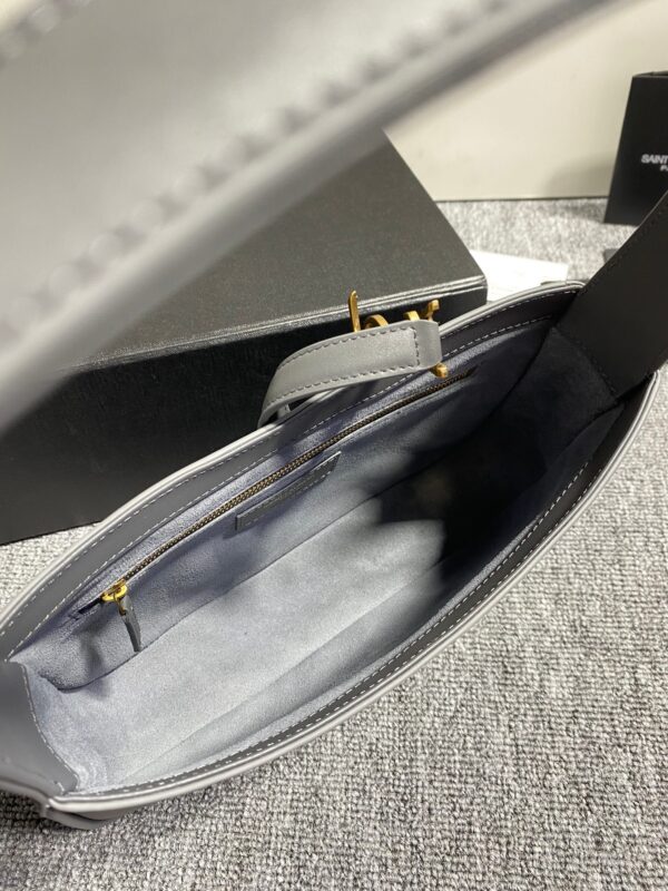 YSL’s New Spring and Summer Show Armpit Bag - Gray (Golden) 53541 - Image 2