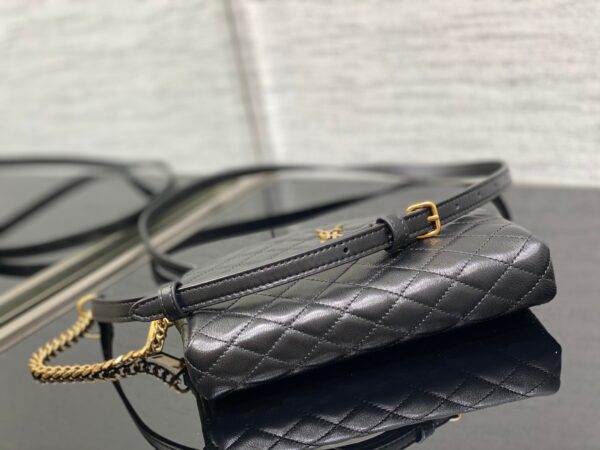 YSL Gaby Lambskin Diamond Handbag - Black 47662 - Image 3