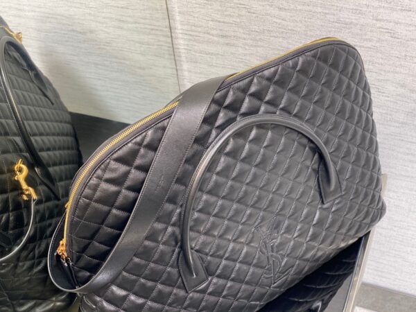 YSL Oversized Sheepskin Quilted Travel Bag - Black 48923 - Image 5