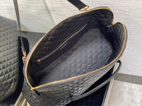 YSL Oversized Sheepskin Quilted Travel Bag - Black 48923 - Image 3