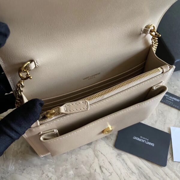 YSL Hot Toothpick Pattern Small Handbag - Caramel 66894 - Image 2