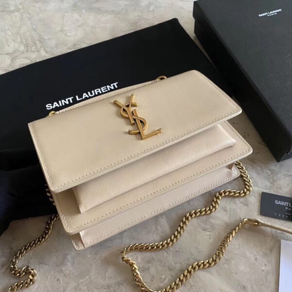 YSL Hot Toothpick Pattern Small Handbag - Caramel 66894 - Image 4