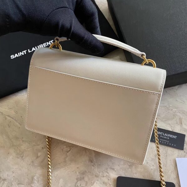 YSL Hot Toothpick Pattern Small Handbag - White 12632 - Image 4