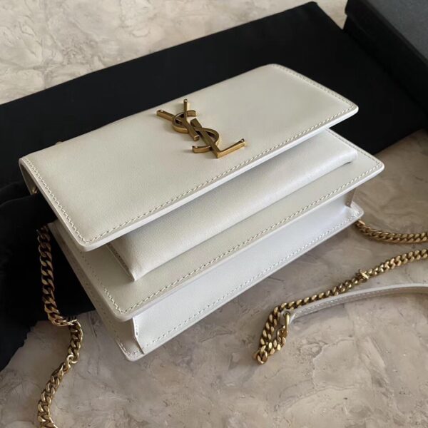 YSL Hot Toothpick Pattern Small Handbag - White 12632 - Image 2