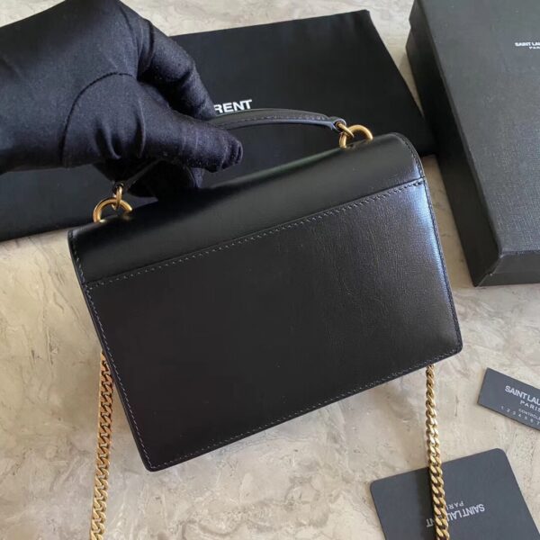 YSL Hot Toothpick Pattern Small Handbag - Black 55423 - Image 5