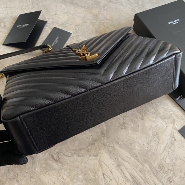 YLS Saint Laurent Large Chain Messenger Bag  - Black 40155 - Image 5