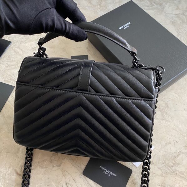 YLS Saint Laurent Medium Chain Messenger Bag  - Black 97013 - Image 4