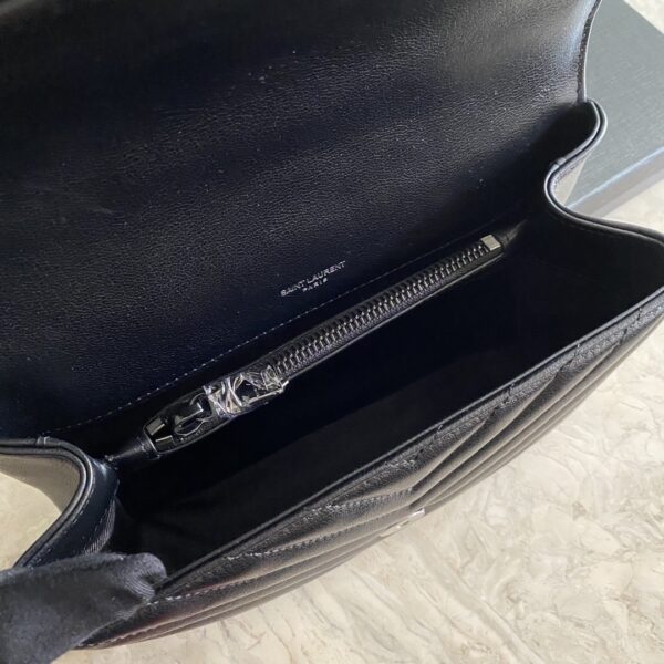 YLS Saint Laurent Medium Chain Messenger Bag  - Black 97013 - Image 2