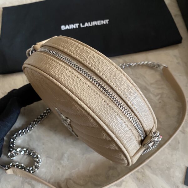 YSL Vinyle Cute Round Bag  - Cream 57617 - Image 3