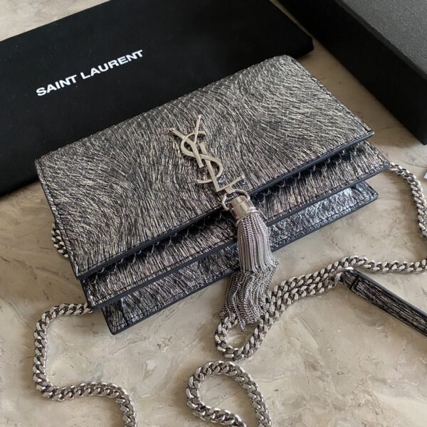 YSL Saint Laurent Snake Pattern Tassel Chain Bag 81373 - Image 4