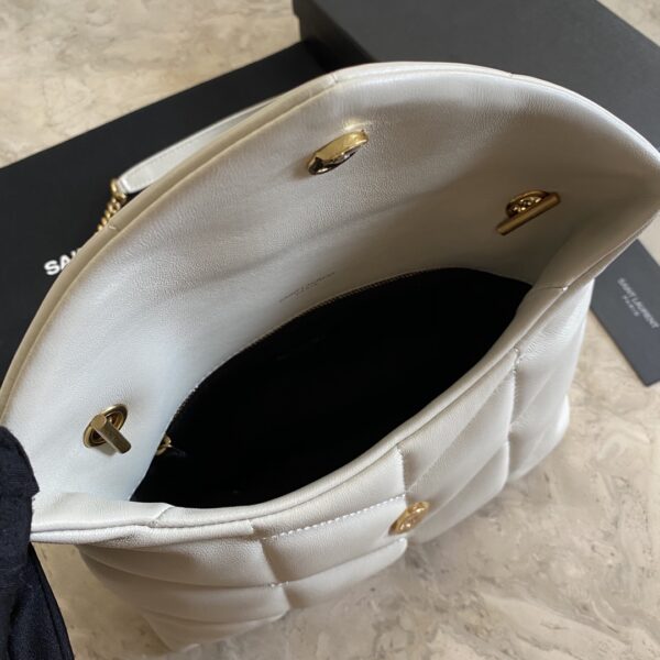 YSL Loulou Puffer Mini Bag – White 94393 - Image 2