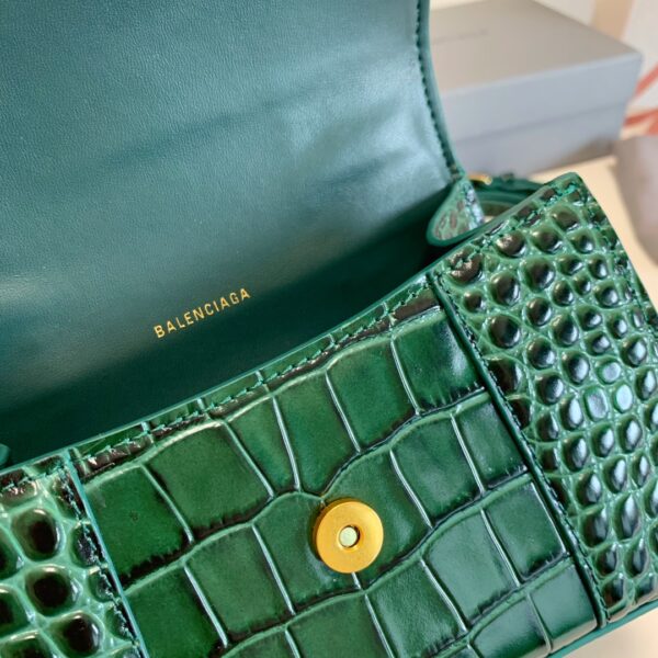Balenciaga Crocodile Small Hourglass Bag - Green 35898 - Image 5