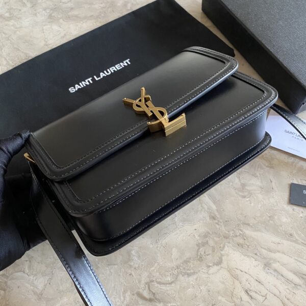 YSL Monogram Cross-body Shoulder Large Handbag - Black 26331 - Image 5
