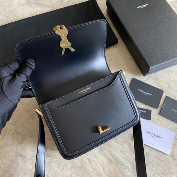 YSL Monogram Cross-body Shoulder Small Handbag - Black 85217 - Image 3