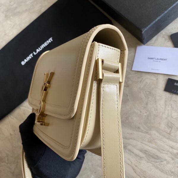 YSL Monogram Cross-body Shoulder Small Handbag - Cream 73028 - Image 4