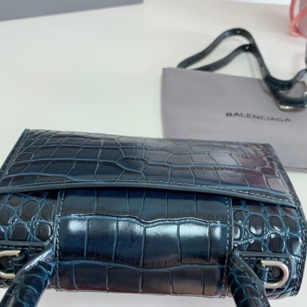 Balenciaga Crocodile Small Hourglass Bag - Blue 84684 - Image 4