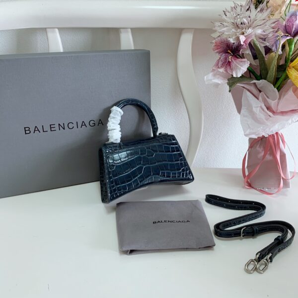 Balenciaga Crocodile Small Hourglass Bag - Blue 84684 - Image 2