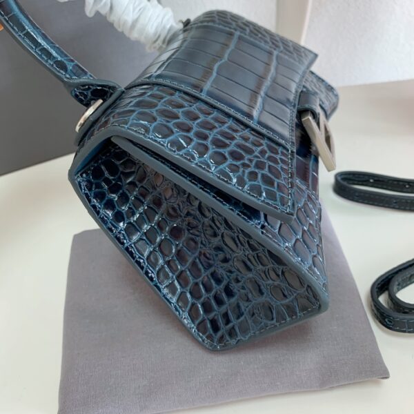 Balenciaga Crocodile Small Hourglass Bag - Blue 84684 - Image 3