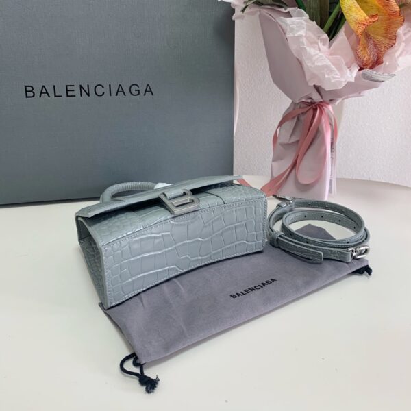 Balenciaga Crocodile Small Hourglass Bag - Gray 86246 - Image 4
