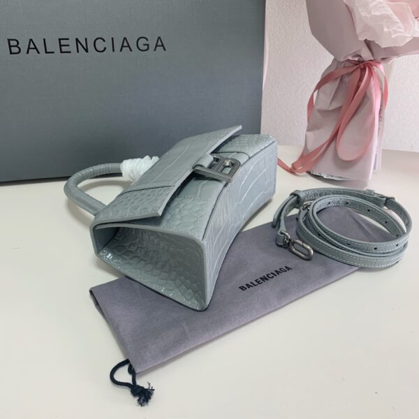 Balenciaga Crocodile Small Hourglass Bag - Gray 86246 - Image 3