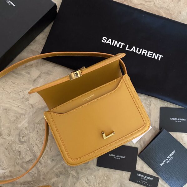 YSL Monogram Cross-body Shoulder Small Handbag - Mustard 11506 - Image 3