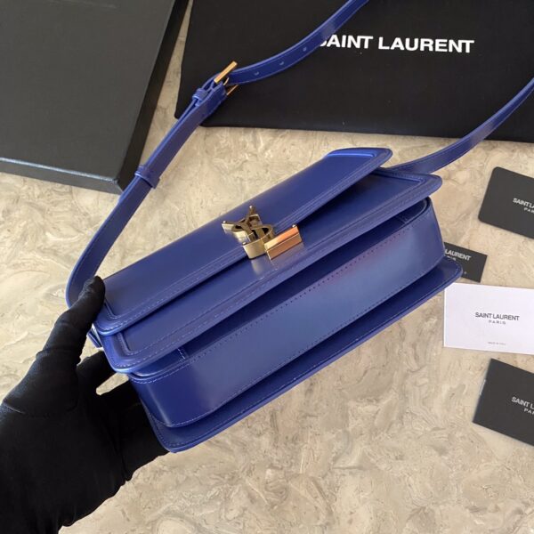 YSL Monogram Cross-body Shoulder Large Handbag - Dark Blue 17345 - Image 4
