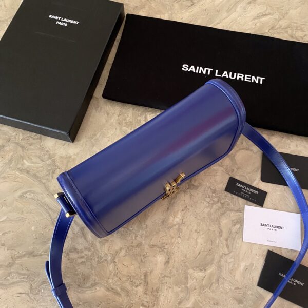 YSL Monogram Cross-body Shoulder Large Handbag - Dark Blue 17345 - Image 3