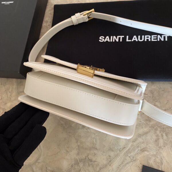 YSL Monogram Cross-body Shoulder Small Handbag - White 54703 - Image 5