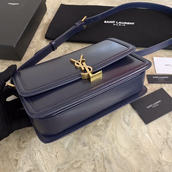 YSL Monogram Cross-body Shoulder Large Handbag - Dark Blue 10503 - Image 5
