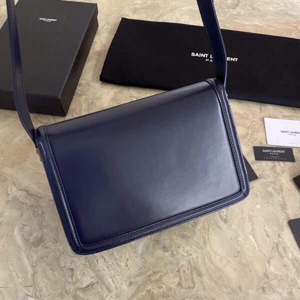 YSL Monogram Cross-body Shoulder Large Handbag - Dark Blue 10503 - Image 3