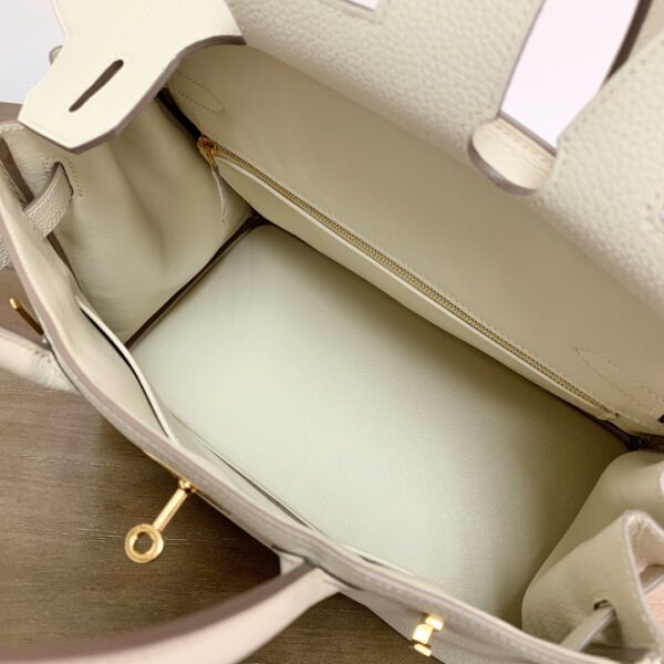 Hermes Birkin Gold Buckle Handbag - Milkshake White 20715 - Image 2