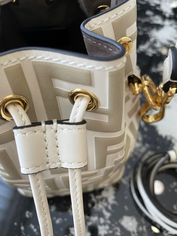 Fendi Mini Bucket Handbag - White 98473 - Image 5
