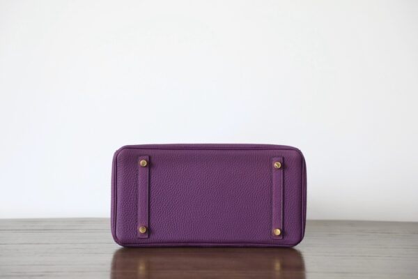 Hermes Birkin Gold Buckle Handbag - Purple 39595 - Image 2