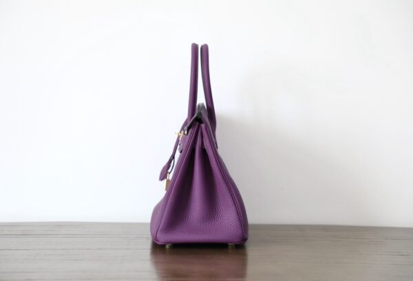 Hermes Birkin Gold Buckle Handbag - Purple 39595 - Image 3