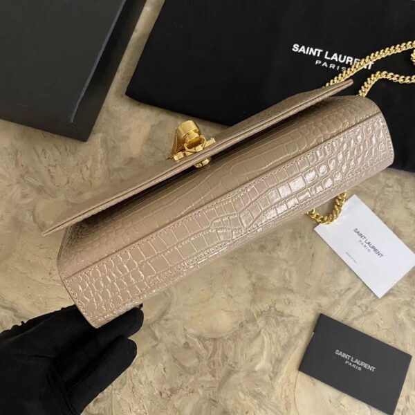 YSL Yves Saint Laurent Small Crocodile Pattern Tassel Bag - Caramel 77326 - Image 3