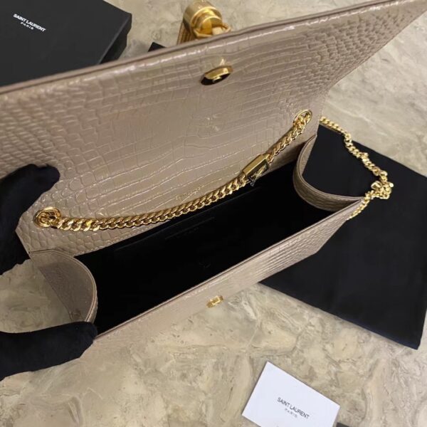 YSL Yves Saint Laurent Small Crocodile Pattern Tassel Bag - Caramel 77326 - Image 2