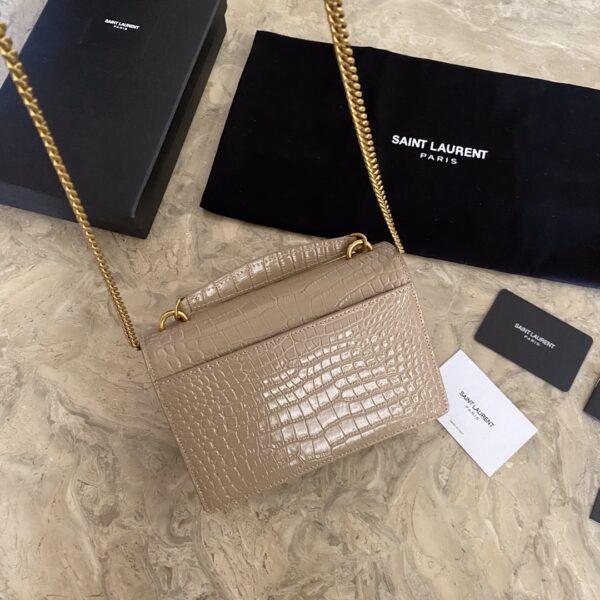 YSL Hot Small Crocodile Pattern Shoulder Bag - Caramel 29572 - Image 5