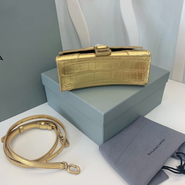Balenciaga Crocodile Small Hourglass Bag - Gold 42043 - Image 2