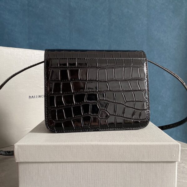 Balenciaga Crocodile Square Box B Bag - Black 38572 - Image 5