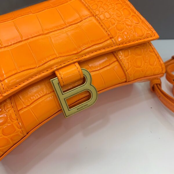 Balenciaga Crocodile Small Hourglass Bag - Orange 29195 - Image 3