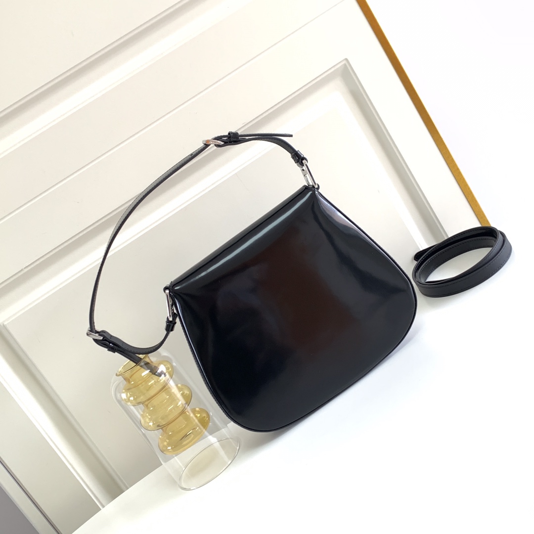Prada Large Flap Armpit Bag - Black 68469 - Image 4