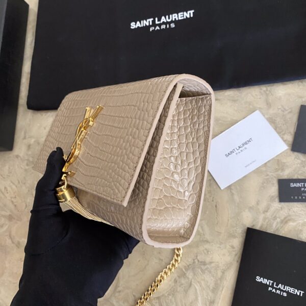 YSL Yves Saint Laurent Mini Crocodile Pattern Tassel Bag – Caramel 67812 - Image 3
