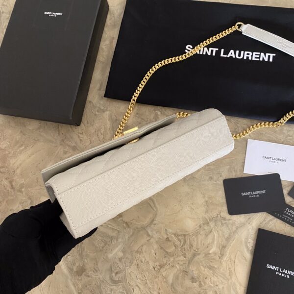 YSL Small Envelope Bag - White 55598 - Image 4